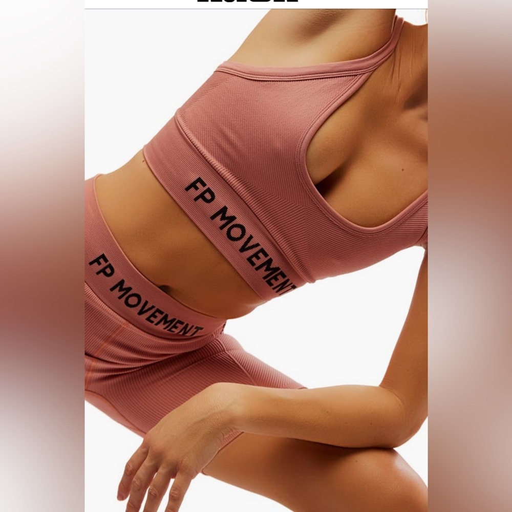 FP MOVEMENT by Free People Long Haul Logo Bra | Petal NEW